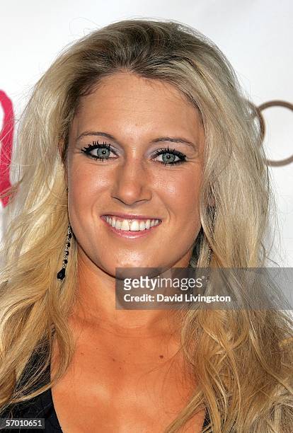Player Natalie Gulbis arrives at the 14th Annual Elton John Academy Awards viewing party held at the Pacific Design Center on March 5, 2006 in West...
