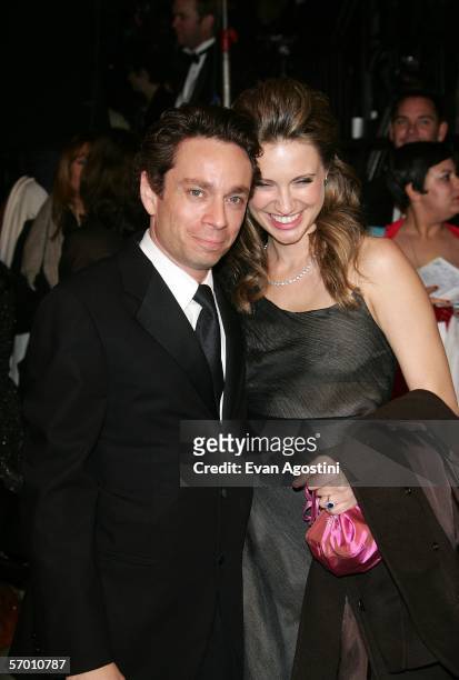 Actor Chris Kattan and actress Sunshine Tutt arrive at the Vanity Fair Oscar Party at Mortons on March 5, 2006 in West Hollywood, California.