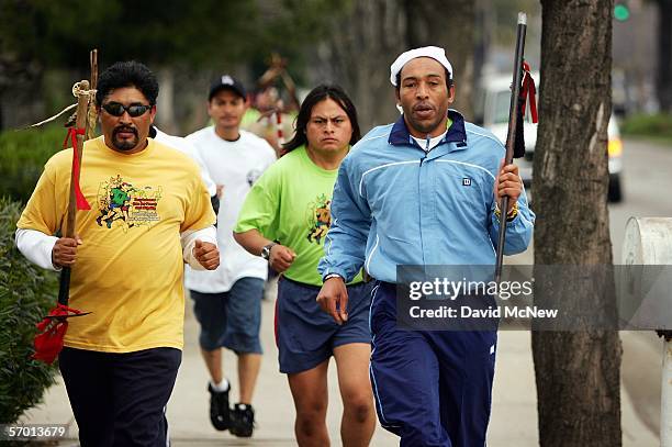 Day laborers continue their 3,000-mile, two-month run from Santa Monica, California to New York City to raise awareness of discrimination faced by...