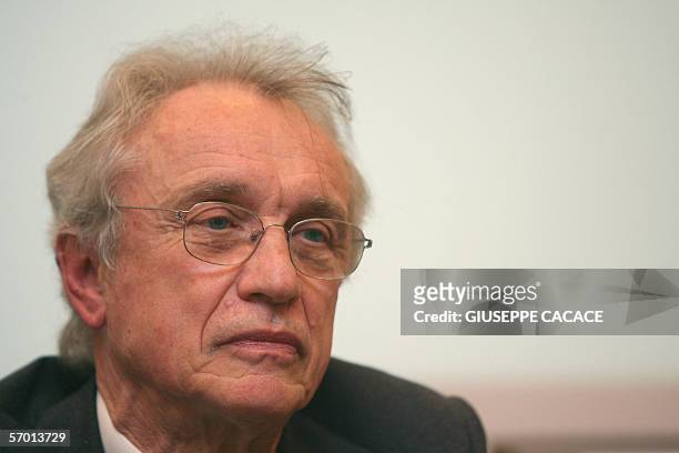 Banca Intesa President Giovanni Bazoli is pictured during a press conference to present the full year 2005 report of Banca Intesa in Milan, 06 March...