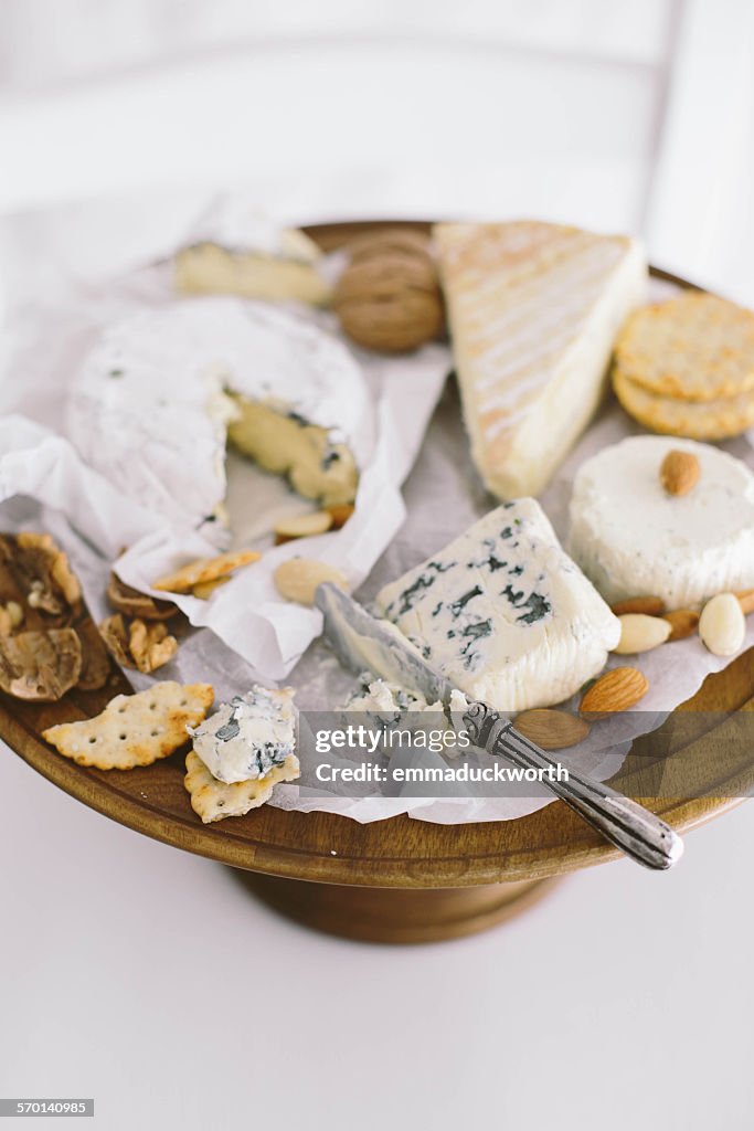 Close-up of a Cheese board