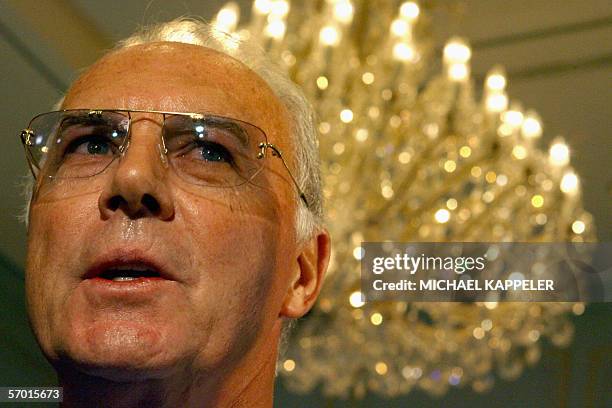 The president of the FIFA Football World Cup 2006 organizing committee Franz Beckenbauer delivers a speech to launch the German service- and...