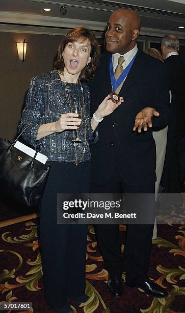 Fiona Bruce and Ainsley Harriott attend the Television & Radio Industries Club Awards at Grosvenor House on March 7, 2006 in London, England. The...