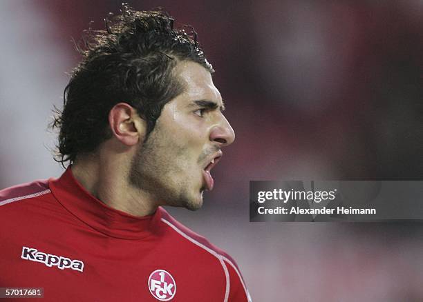 Halil Altintop of Kaiserslautern celebrates his 1:0 goal during the Bundesliga match between 1.FC Kaiserslautern and VFB Stuttgart at the Fritz...