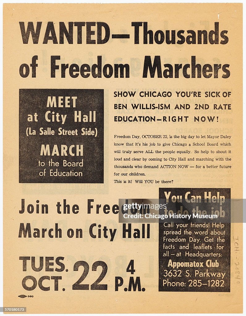 Flyer advertising Freedom Day School Boycott