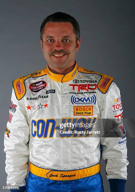Jack Sprague, driver of the Con-Way Toyota during the NASCAR Craftsman Truck Series media day at Daytona International Speedway on February 9, 2006...