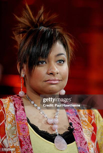 Actress Raven appears on MTV's Total Request Live at the MTV Times Square Studios on March 7, 2006 in New York City.