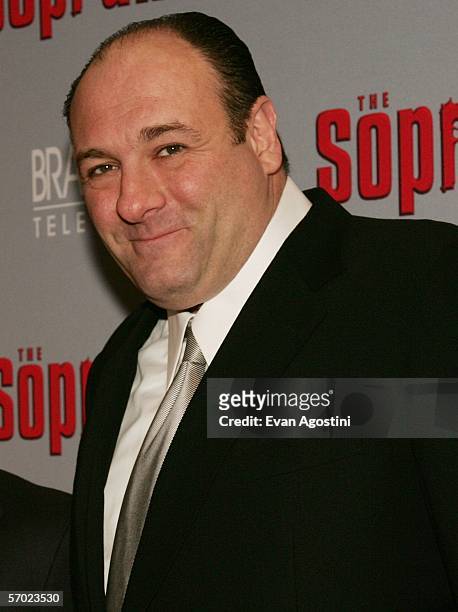 Cast member James Gandolfini arrives at the HBO Season Premiere Of "The Sopranos" at the Museum of Modern Art on March 7, 2006 in New York City.
