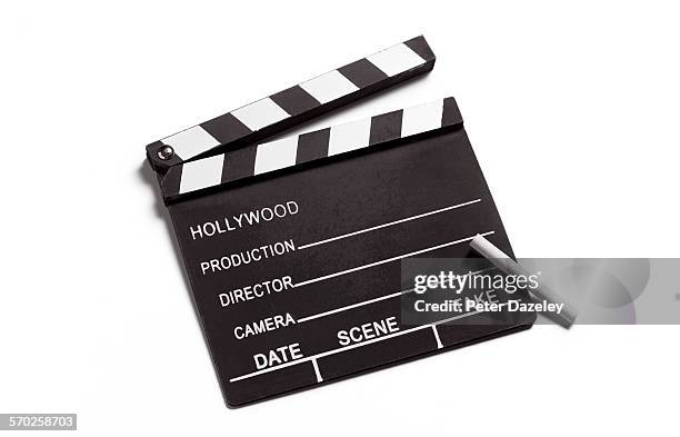 clapperboard with copy space - clapper board stockfoto's en -beelden