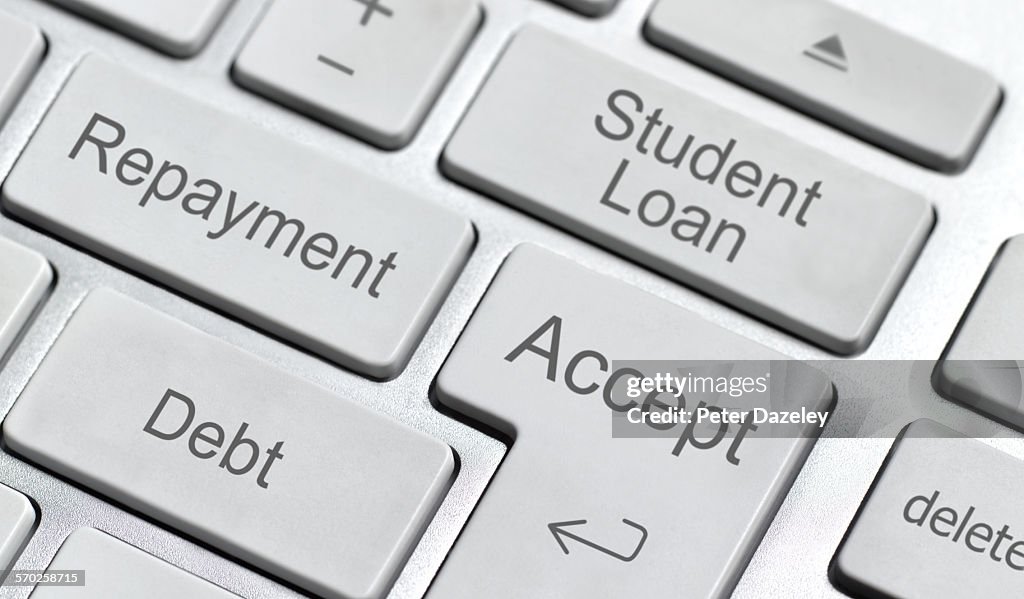 Student loan computer keyboard