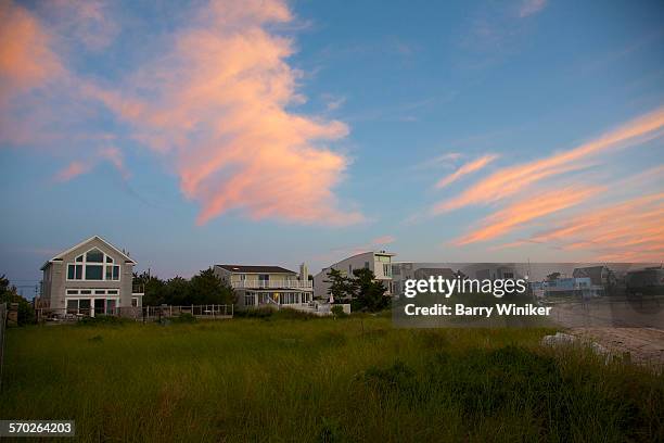 row of homes at westhampton beach, ny. - hampton stock pictures, royalty-free photos & images