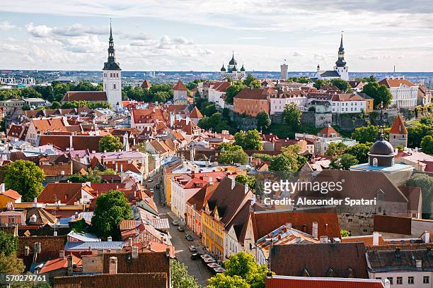cityscape of tallinn, estonia, eu - エストニア ストックフォトと画像