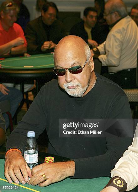 Rene Angelil, Celine Dion's husband and manager, participates in the Jeff Gordon Foundation Poker Classic at Caesars Palace Marsh 8, 2006 in Las...