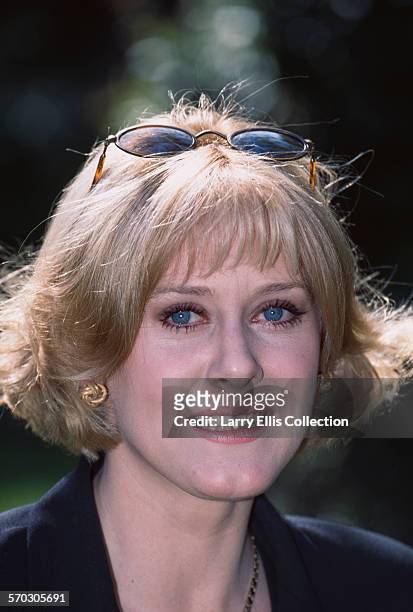 English actress Sarah Lancashire during production of the BBC comedy series 'Bloomin' Marvellous', circa 1997.