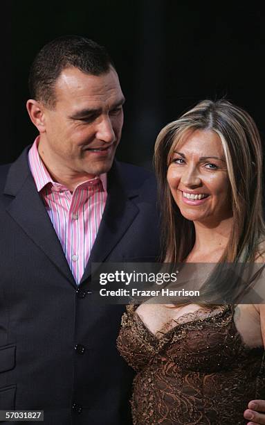 Actor and former Soccer player Vinnie Jones and his wife Tanya Jones attend DreamWorks Pictures' premiere of "Shes the Man" at the Mann Village...