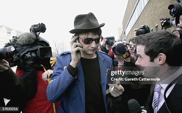 Babyshambles frontman Pete Doherty arrives at court on March 9, 2006. Pete is appearing on bail charged with possession of Class A and C drugs after...