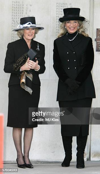 Camilla, Duchess of Cornwalla and Princess Michael of Kent attend the second memorial service for Lord Lichfield, Royal photographer and cousin of...