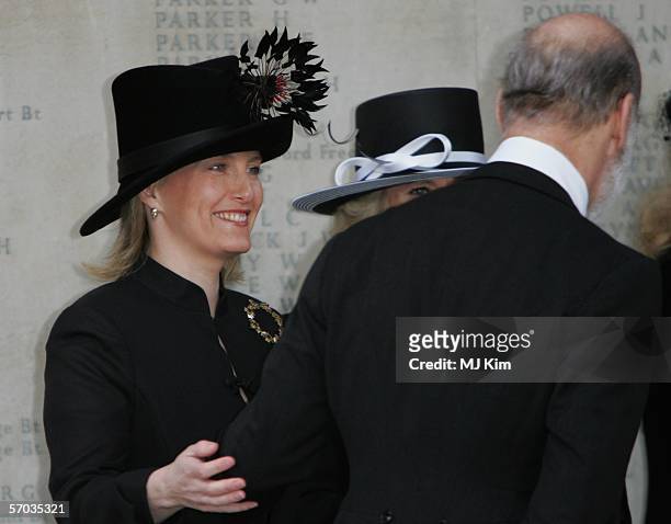 Sophie Rhys-Jones, Countess of Wessex , Camilla, Duchess of Cornwall , and Prince Michael of Kent attend the second memorial service for Lord...