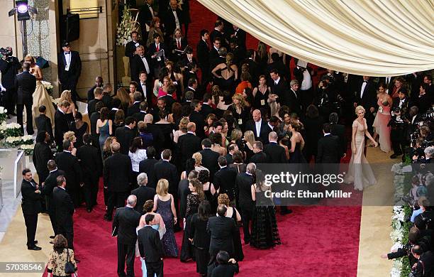 Celebrities and guests arrive at the 78th Annual Academy Awards at the Kodak Theatre March 5, 2006 in Hollywood, California.