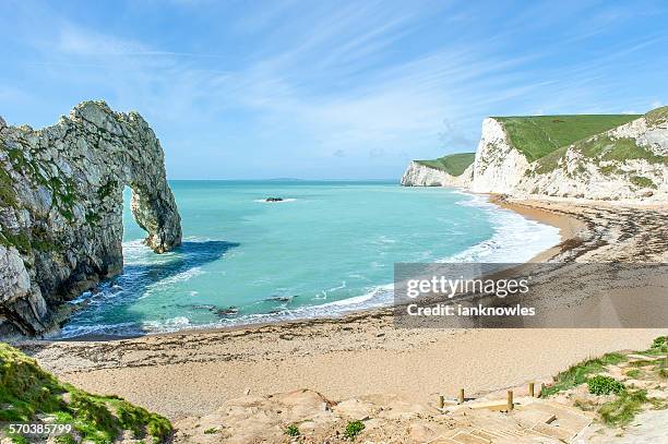 durdle door, lulworth, dorset, england, uk - jurassic coast world heritage site stock pictures, royalty-free photos & images