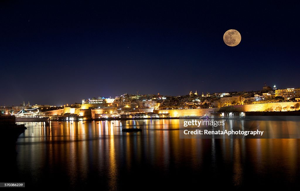 Valletta at night, Malta