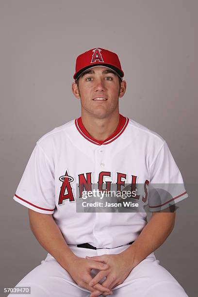 Jeff Mathis of the Los Angeles Angels of Anaheim during photo day at ...