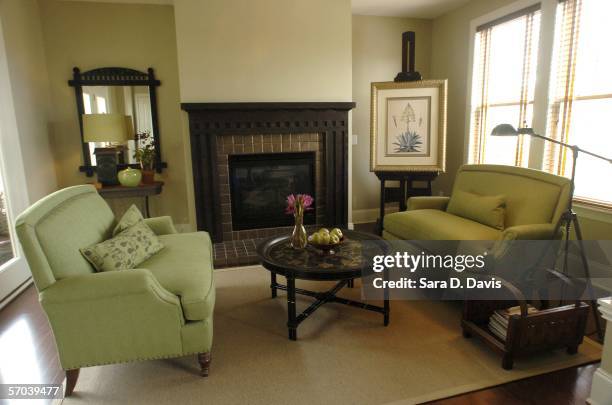 The front room of the Lily Pond design model homes is shown in Martha Stewart's Twin Lakes Community on March 9, 2005 in Cary, North Carolina. The...