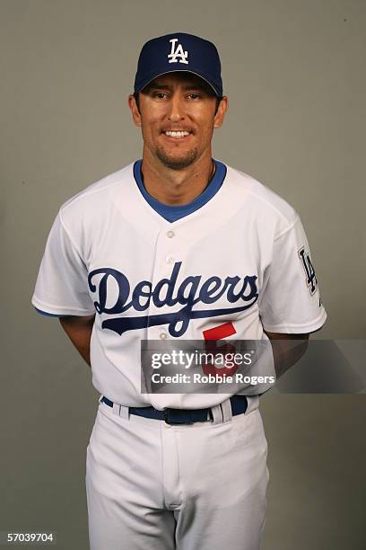 Nomar Garciaparra of the Los Angeles Dodgers during photo day at Holman Stadium on March 1, 2006 in Vero Beach, Florida.