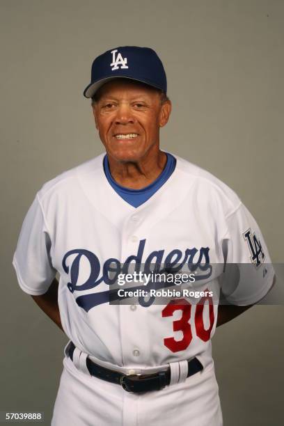 Maury Wills of the Los Angeles Dodgers during photo day at Holman Stadium on March 1, 2006 in Vero Beach, Florida.