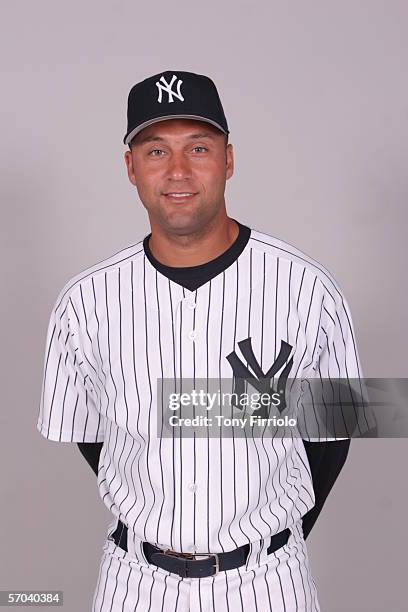 Derek Jeter of the New York Yankees during photo day at Legends Field on February 24, 2006 in Tampa, Florida.