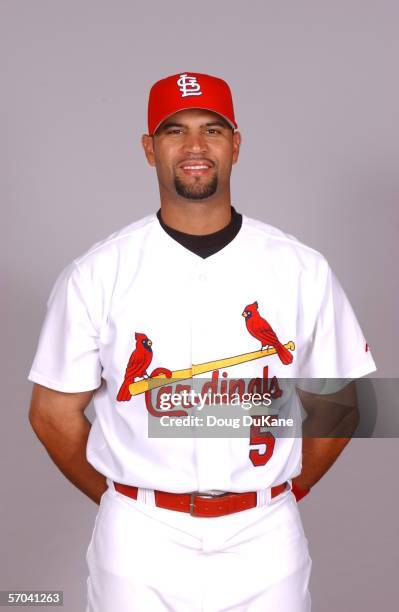 Albert Pujols of the St. Louis Cardinals during photo day at Roger Dean Stadium on February 28, 2006 in Jupiter, Florida.