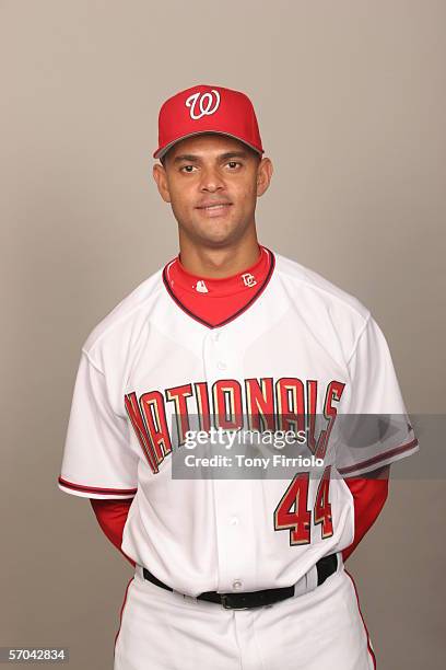 Alex Escobar of the Washington Nationals during photo day at Space Coast Stadium on February 27, 2006 in Viera, Florida.