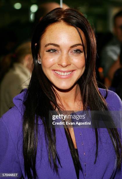 Actress Lindsay Lohan attends the "Ask The Dust" premiere after party presented by The Cinema Society & Piaget, at The SOHO Grand Hotel March 9, 2006...