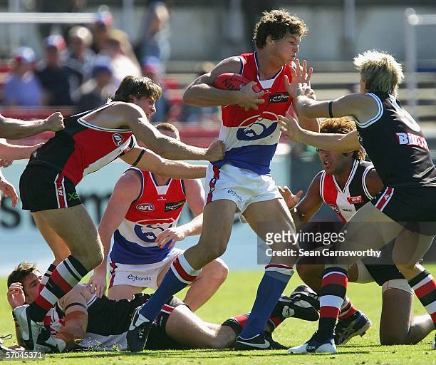 Will Minson for the Bulldogs in action during the NAB Cup Challenge match between the St Kilda Saints and Western Bulldogs at Princes Park March 10,...
