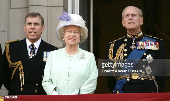 Queen Elizabeth ll, Prince Andrew, Duke of York and Prince Phillip ...
