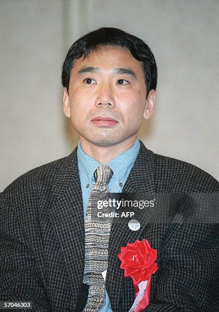 This 1996 February picture shows Japanese best-selling author Haruki Murakami, known as for his semi-autobiographical and sexually frank 1987 novel...