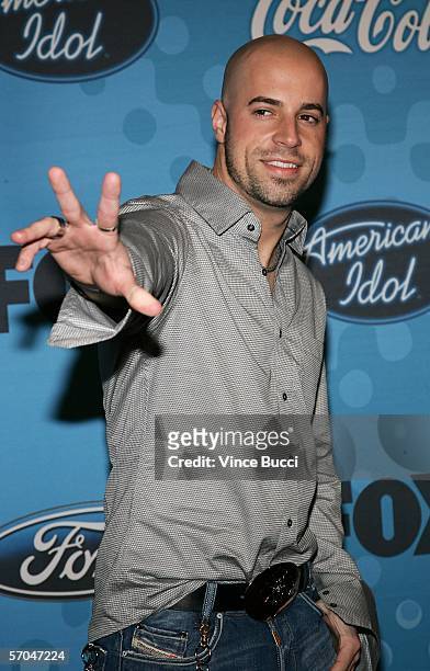 Contestant Chris Daughtry attends a party to celebrate the American Idol top 12 finalists on March 9, 2006 at the Pacific Design Center in Los...