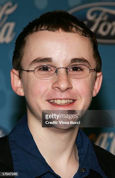 Contestant Kevin Covais attends a party to celebrate the American Idol top 12 finalists on March 9, 2006 at the Pacific Design Center in Los Angeles,...
