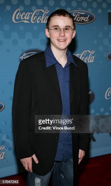Contestant Kevin Covais attends a party to celebrate the American Idol top 12 finalists on March 9, 2006 at the Pacific Design Center in Los Angeles,...