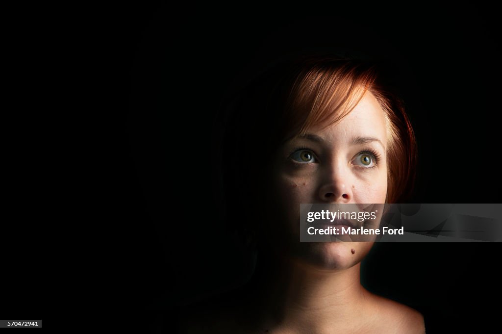 Low key portrait of woman