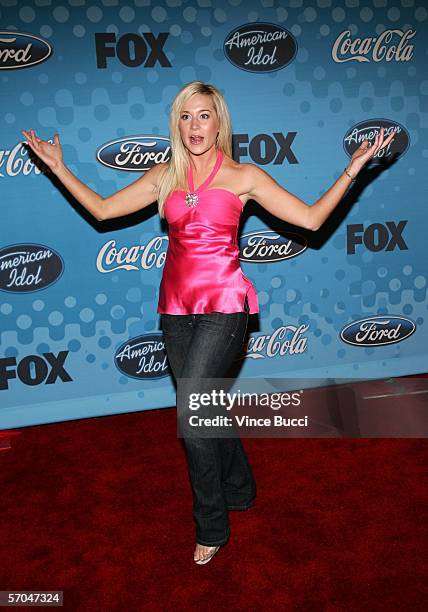 Contestant Kellie Pickler attends a party to celebrate the American Idol top 12 finalists on March 9, 2006 at the Pacific Design Center in Los...