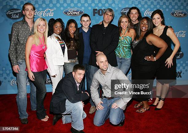 Season Five contestants Bucky Covington, Kellie Pickler, Paris Bennett, Lisa Tucker, Kevin Covias, Taylor Hicks, Melissa McGhee, Ace Young, Mandisa,...