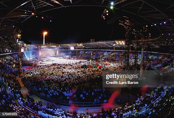 The Olympic Flame is lit during the Opening Ceremony of the Turin 2006 Winter Paralympic Games at the Olympic Stadium on March 10, 2006 in Turin,...