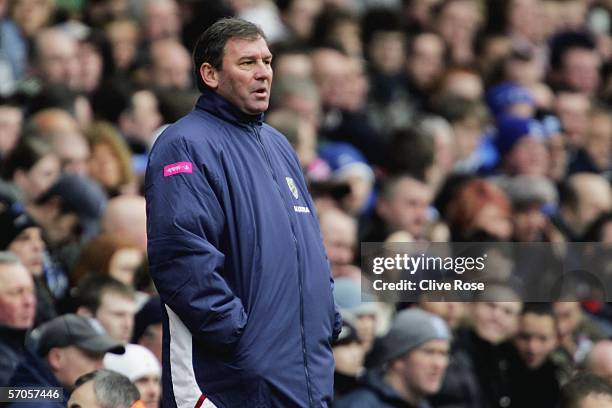 West Bromwich Albion manager Bryan Robson looks on during the Barclays Premiership match between Birmingham City and West Bromwich Albion at the St...