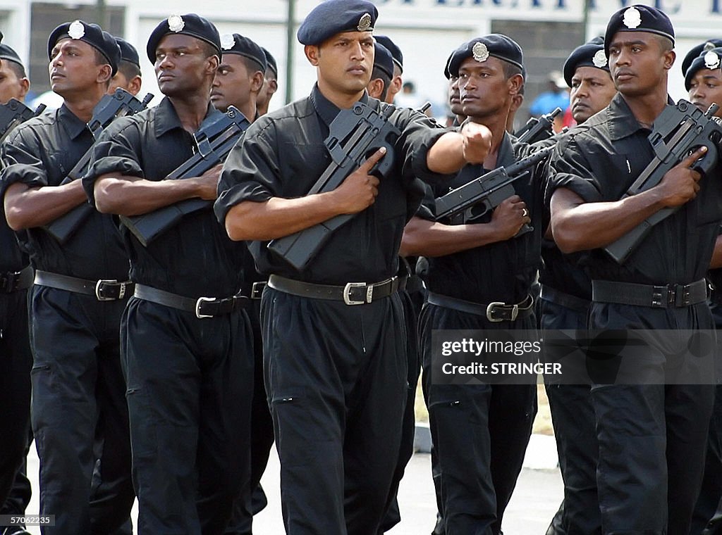 Mauritius police forces parade 12 March