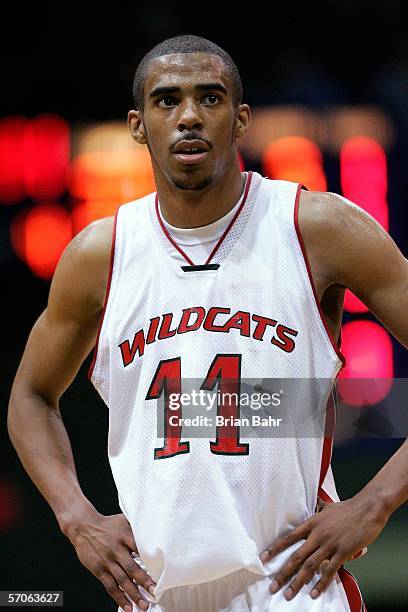 Michael Conley of the Lawrence North Wildcats on the court against the Pike Red Devils in the I.H.S.A.A. 4A Regional Boys' Basketball Tournamet at...