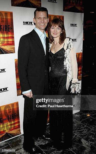 Actors Jarrod Emick and Lari White attend the after party for opening night of "Ring of Fire" at the New York Marriott Marquis Times Square March 12,...