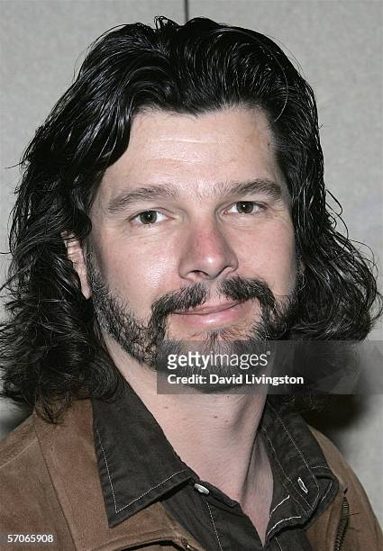 Writer/producer Ronald D. Moore poses at Creation Entertainment's Grand Slam XIV: The Sci-Fi Summit at The Pasadena Center on March 12, 2006 in...