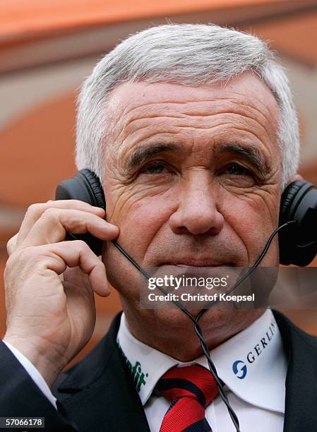 Head coach Hanspeterr Latour of Cologne looks on before the Bundesliga match between 1. FC Cologne and 1. FC Nuremberg at the Rhein Energie Stadium...