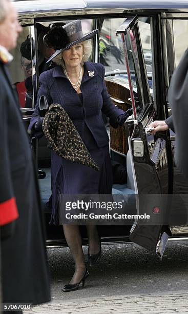 Camilla, Duchess of Cornwall attends an Observance for Commonwealth Day service at Westminster Abbey on March 13, 2006 in London, England. The Royal...